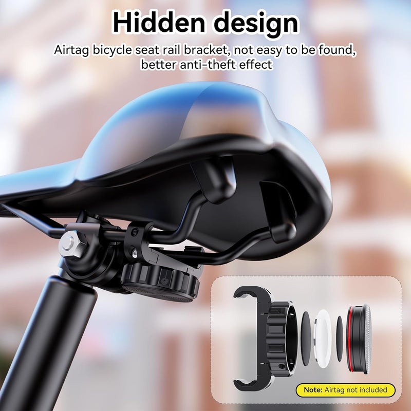 Dr.DJ for AirTag Bike Mount Hidden Under Seat - Waterproof Bike Airtag Holder, Anti-Theft GPS Tracker Case for Apple Tag, Heavy-duty Metal & ABS Material Includes Mounting Tools, for Bicycle, MTB/E-Bike - Image 3